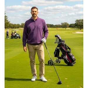 Callaway‎ Mens Purple 1/4 Zip Golf Pullover Sweatshirt Size Large Jacket